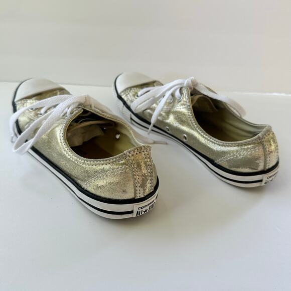 Converse Chuck Taylor All Star Low Top Sneakers in Metallic Gold - Picture 7 of 14